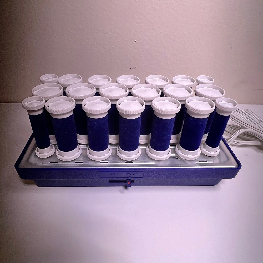Clairol K-40 Aqua-Curl Steam Hairsetter Blue 20 Velvety Rollers Vintage 1992 - Picture 9 of 16
